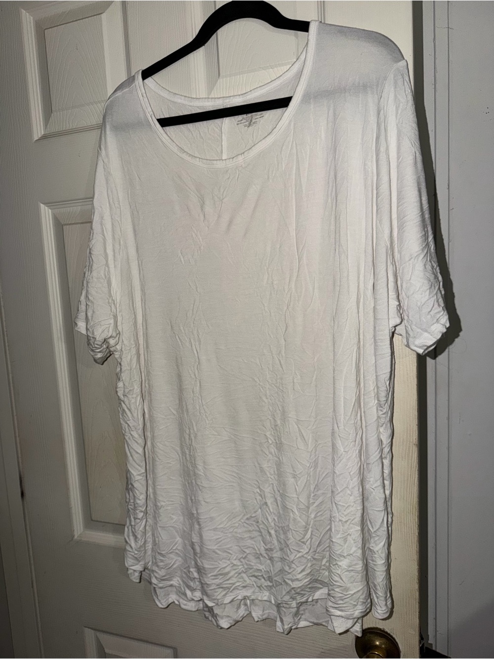 Lane Bryant White Short Sleeve Scoop Neck Tee